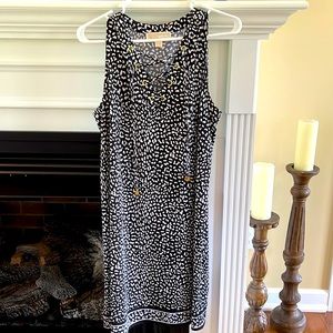 Michael Kors sleeveless dress.  Black and white print.  Size large.